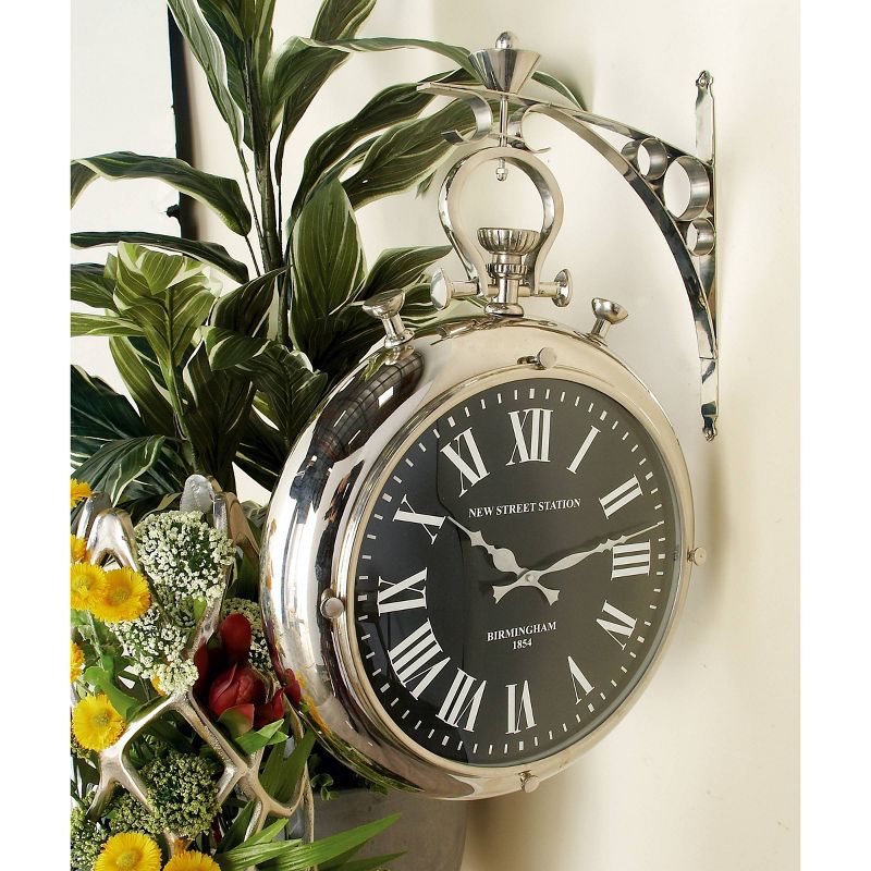 22&#34;x16&#34; Stainless Steel Pocket Watch Style Wall Clock Silver - Olivia &#38; May, 2 of 21