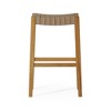 HomeRoots 31" Stone and Natural Faux Leather and Solid Wood Backless Bar Height Bar Chair - 4 of 4