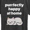 Women's - Instant Message - Purrfectly Happy At Home Cat Short Sleeve Graphic T-Shirt - 2 of 4