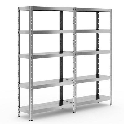 Tangkula 5-tier Metal Shelving Unit Adjustable Garage Storage Rack