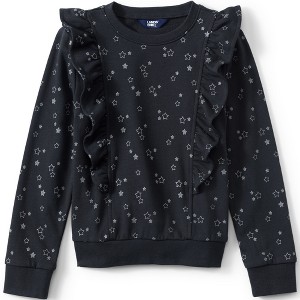 Lands' End Kids Long Sleeve Ruffle Sweatshirt Top - 1 of 2