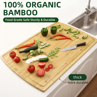 Carbonized Bamboo Cutting Board - Cutting Board, Durable Bamboo Board, Non-Toxic Cutting Board, Food Safe Cutting Board, Bamboo Kitchen Access
