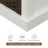 Okak Rustic Storage Ottoman Bench with Soft Removable Cushion Storage Footrest Stool Shoe Bench with 3 Removable Rattan Basket for Entryway, White - 3 of 4
