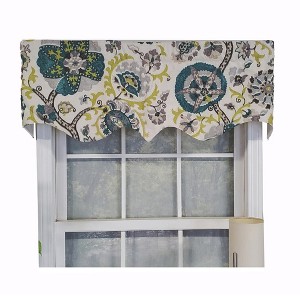 RLF Home Modern Design Classic Celtic Regal Style Window Valance 50" x 17" Emerald Green - 1 of 4