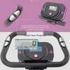 Folding Exercise Bike, Fitness Upright and Recumbent X-Bike with 10-Level Adjustable Resistance, Arm Bands and Backrest, pink - 4 of 4
