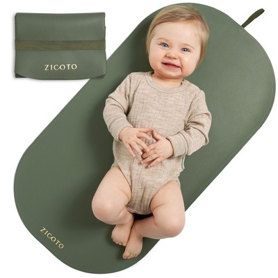 Beautiful Vegan Leather Baby Diaper Changing Mat - Soft, Wipeable, Lightweight, Foldable Pad for Travel or Home - Fits Any Diaper Bag
