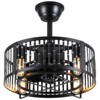 Kviflon 18 Inch Caged Ceiling Fan with Light and Remote,8 Blades,2 Downrod Industrial Style,for Dining Room,Kitchen,Bedroom - 2 of 4