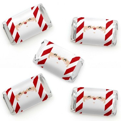 Big Dot of Happiness Jolly Santa Claus - Mini Candy Bar Wrappers Sticker - Christmas Party Small Favors - 40 Count