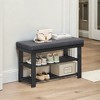 Bamboo Shoe Bench, 3-Tier Shoe Rack, Stable Shoe Organizer for Entryway, Living Room, Bench Seat Holds Up to 330 lb, 11.4 x 28 x 19.3 Inches - 2 of 4