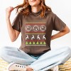 S.W.Smiley Ugly Christmas Sweater Pixels - Women's Garment Dyed Graphic T-Shirt - 3 of 4