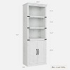 Farmhouse Book Case with Doors, 5 Tier Book Shelf with Cabinet, Wood 68.7" Tall 5 Shelf Book Case for Living Room, Home Office - 3 of 4