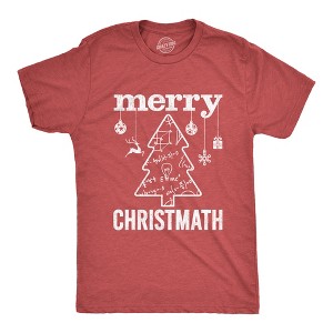 Mens Merry Christmath T Shirt Funny Christmas Tree Holiday Math Graphic Tee - Crazy Dog Men's T Shirt - 1 of 4