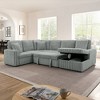 114" x 90" Corduroy U-Shaped Sectional Sofas with Pull-Out Bed, Storage Chaise, and Assembly Required - 3 of 4