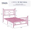 Allewie Metal Platform Bed Frame with Victorian Vintage Headboard and Footboard/Mattress Foundation/Under Bed Storage/No Box Spring Needed/Noise-Free/Easy Assembly - 2 of 4