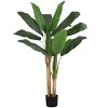 Artificial Plant, 55" Tall, Banana Tree, Indoor, Faux, Fake, Floor, Greenery, Potted, Real Touch, Decorative, Green Leaves, Black Pot - 2 of 4