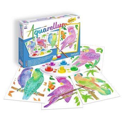 12pc Aquarellum Junior Parrots Painting Kit - SentoSphere USA