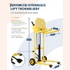 Multifunctional Hydraulic Hand Truck with Platform Board, 440lbs Capacity Pallet Truck Dolly, Lift Table 36" Max Lift Winch Stacker, Adjustable Forks - 2 of 4