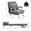 TiramisuBest Convertible Sleeper Sofa Bed with Adjustable Backrest&Pillow,Fabric Recliner for Small Spaces/Dorm/Apartment/Office(Gray) - 4 of 4