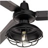 60" Casa Vieja Turbina Industrial Modern Indoor Outdoor Ceiling Fan with LED Light Remote Control Matte Black Caged Damp Rated for Patio Exterior - 3 of 4