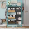 Rattan Shoe Cabinet, 3 Tier Shoe Cabinet with Flip Drawers, Free Standing Narrow Shoe Storage Organizer with Adjustable Shelves - 4 of 4