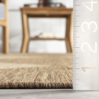 Grandeur Beige Synthetic 8' x 10' Transitional Indoor/Outdoor Rug