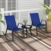 Tangkula 4 PCS Patio Rocking Chair Outdoor Ergonomic Rockers w/ Breathable Fabric Seat Navy - 3 of 4