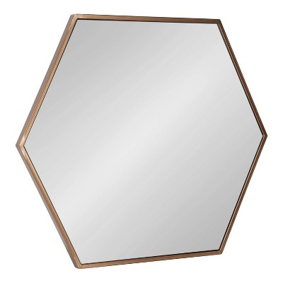 22" x 25" McNeer Hexagon Wall Mirror Bronze - Kate & Laurel All Things Decor