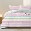Boersma Striped Comforter Set Queen Size, Comforter Bedding Set Pink Yellow Green Purple, 3 Piece, 1 Comforter (90"x90") and 2 Pillow Shams (20"x36") - 2 of 4