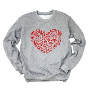 S.W.Smiley Christmas Outline Heart - Women's Graphic Sweatshirt - 1 of 4