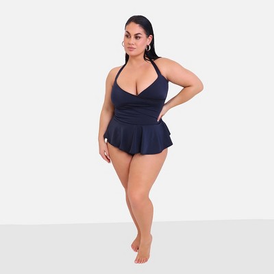 Rebdolls Women's Heatwave Halter Peplum One Piece Swimsuit