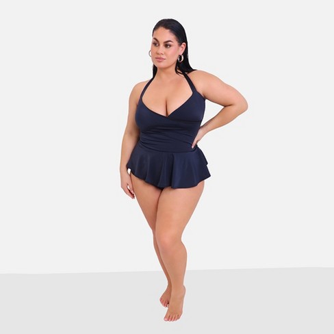 Rebdolls Women s Heatwave Halter Peplum One Piece Swimsuit Target
