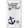Sweet Jojo Designs Gender Neutral Photo Op Fitted Crib Sheet Sailor Navy Blue and White - 2 of 4