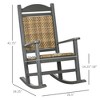 Outdoor Rocking Chair, Traditional Wicker Porch Rocker w/ Soft Padded Seat, Breathable Backrest, Fade-Resistant Waterproof HDPE Frame with PE Rattan - 3 of 4