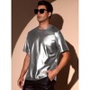 INSPIRE CHIC Men's Crew Neck Short Sleeve Party Disco Shiny Holographic T-Shirts - 2 of 4