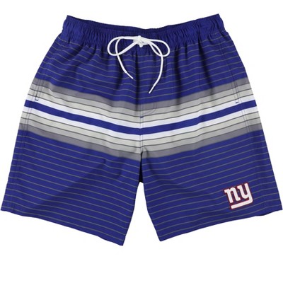NFL Mens New York Giants Striped Swim Bottom Trunks