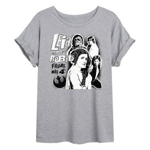 Women's - Star Wars - Leia And The Rebels Oversized Graphic T-Shirt - 1 of 4