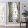 Ellis Curtain Lexington Leaf Pattern on Colored Ground Curtain Pair with Ties Sage - 2 of 4