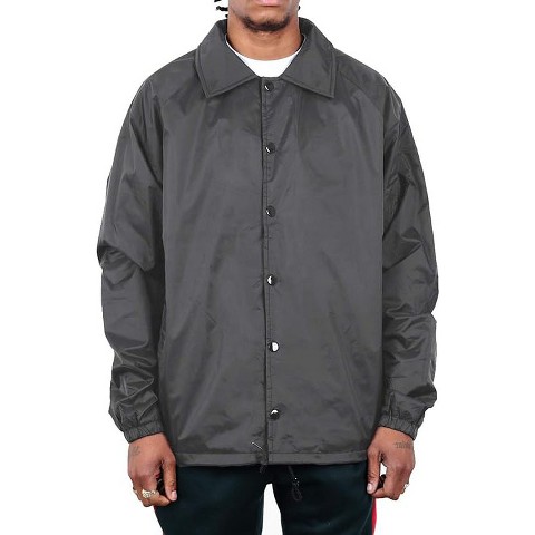 Мужские куртки Shaka Wear Coach Jacket Classic Windbreaker, Water Resistant, Relaxed Fit - Dark Gray - Medium