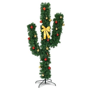 Resenkos 6-Ft Cactus Style Artificial Christmas Tree with LED Lights - - 1 of 4