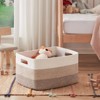 Itopfox Large Woven Blanket Basket with Handles, Foldable Storage for Nursery, Living Room, Toys, Clothes, and Towels, Gradient Yellow - 2 of 4