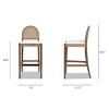 30.5" Bar Height Cane Rattan Bar Stools Set of 2 with Upholstered Seat & Footrest for Kitchen Island-Baofuwish - 4 of 4
