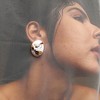 Women's The Dragonfly Stud Earrings - Mustard Yellow:Crimson Red - 3 of 4