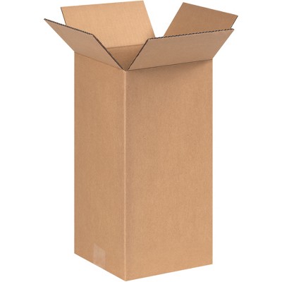 The Packaging Wholesalers Tall Corrugated Boxes 8" x 8" x 16" Kraft 25/Bundle BS080816