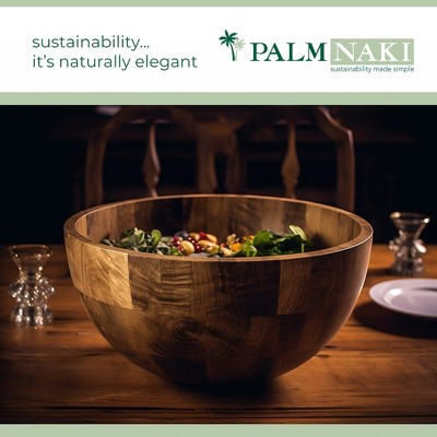 Palm Naki Premium Acacia Wood Salad Bowl and Servers Set - Thumbnail 5