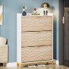 Hommoo 3 Flip Drawers Shoe Storage Cabinet White - 2 of 4