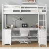 Whisen Elegant Design Twin Size Loft Bed with Desk, Drawers and Storage Shelves - 3 of 4
