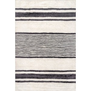 Nuloom Striped Wool Pet Friendly Premium Machine Washable Area Rug - 1 of 4