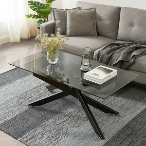 Probe Hues Rectangular Coffee Table With Glass Top - 1 of 4