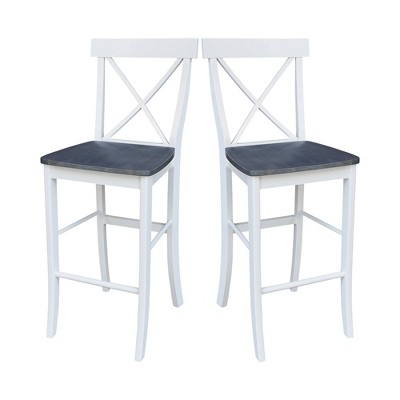 Heather Gray Solid Parawood Traditional X-Back Barstool