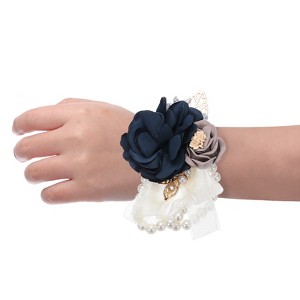 Unique Bargains Decorative Wedding Prom Party Artificial Rose Wrist Corsages 6 Pcs - 1 of 3